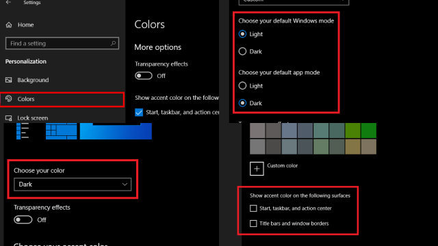 Enabling Dark Mode in Windows 10 Settings Enabling Dark Mode in Windows 10 Settings