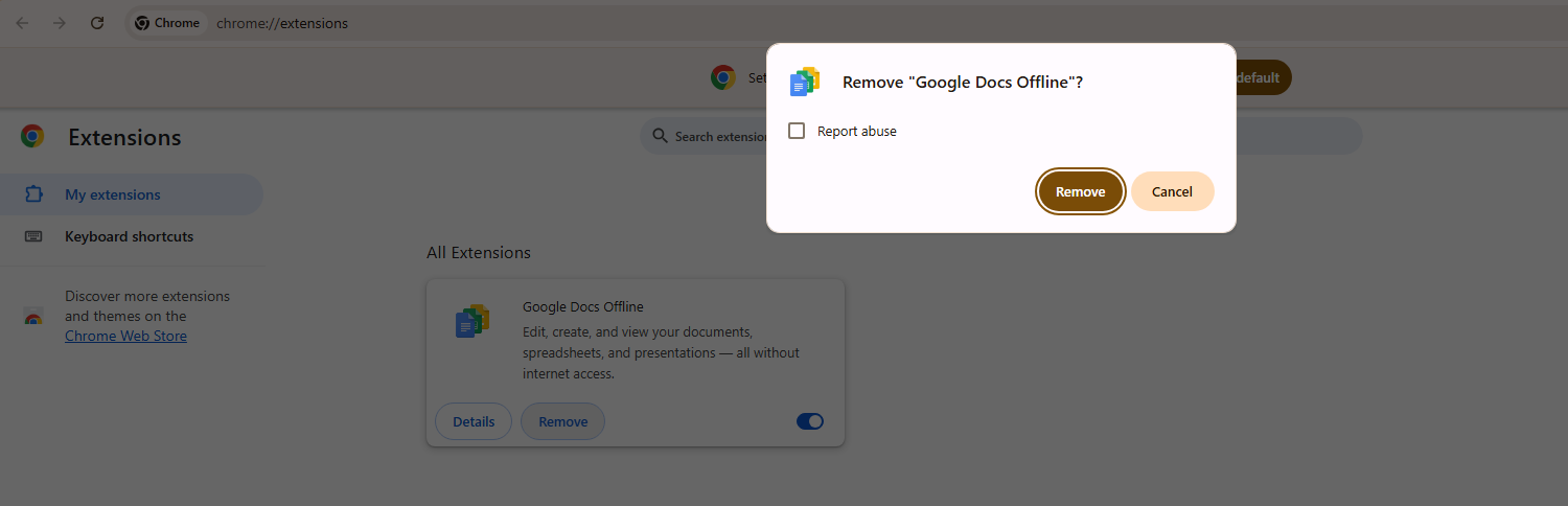 removing browser extensions