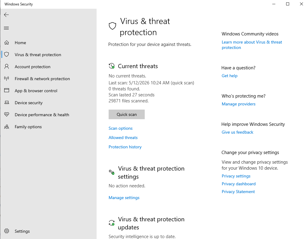 using windows defender for threat protection